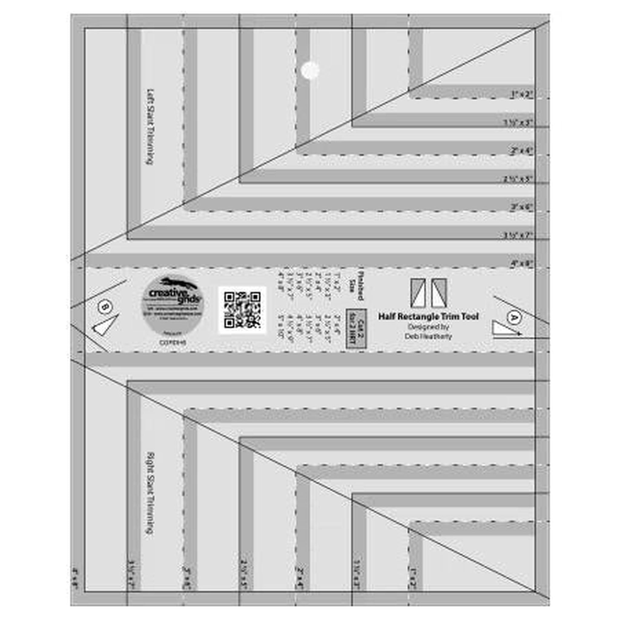 Creative Grids Half Rectangle Trim Tool Quilt Ruler