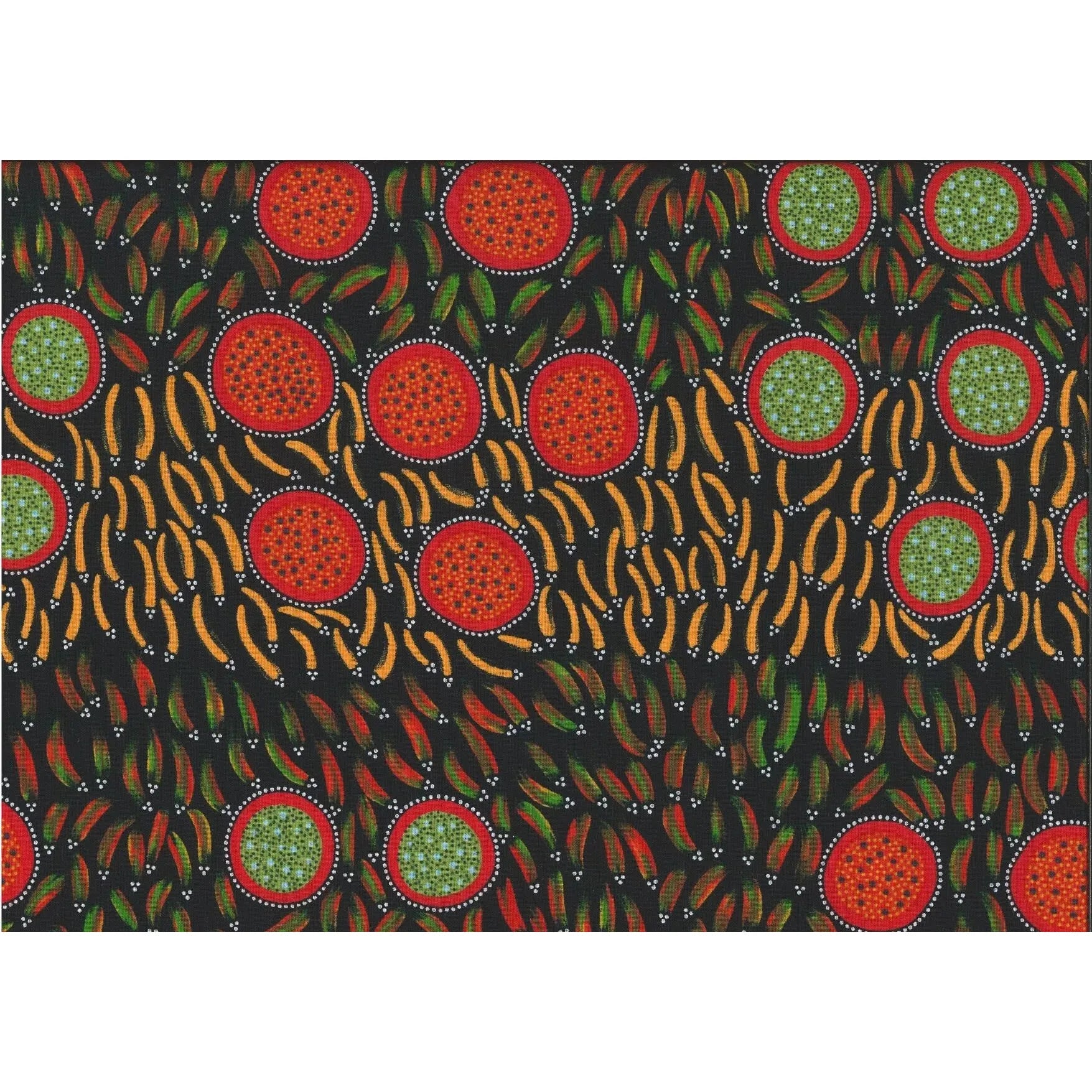 M&S Textiles - Wild Seeds & Bush Tucker: Red