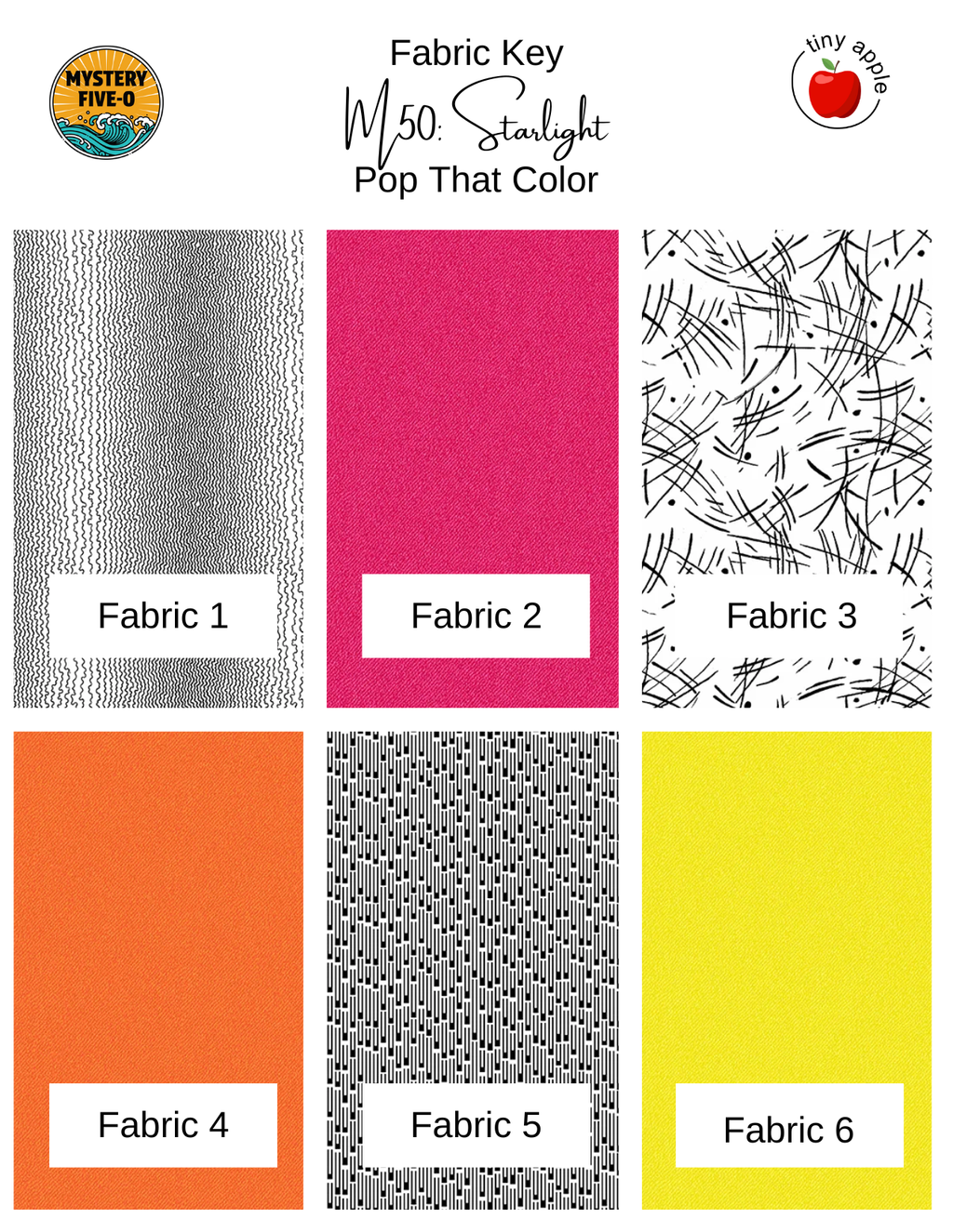Fat Quarter Bundle (6) M50 | Pop That Color