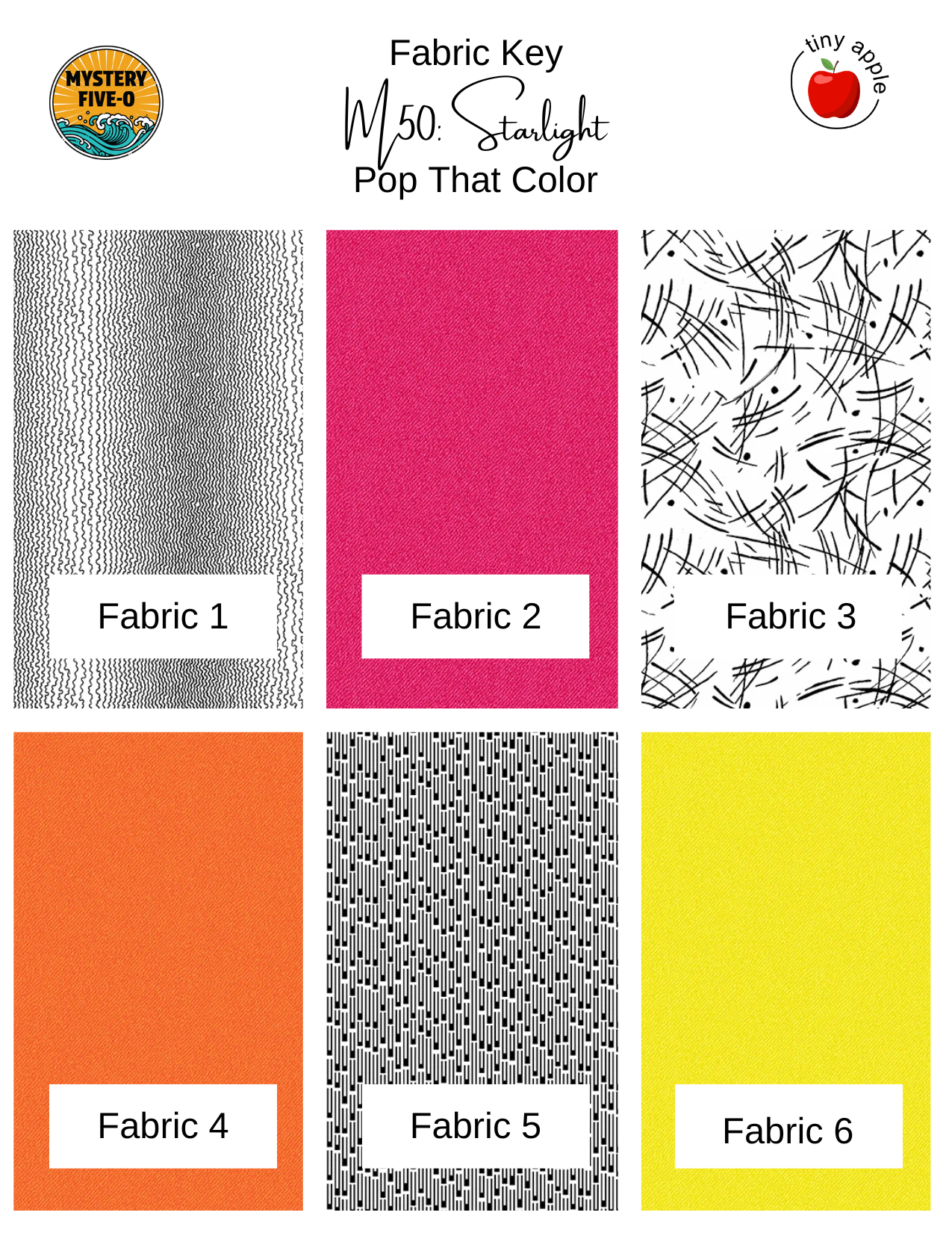 Fat Quarter Bundle (6) M50 | Pop That Color