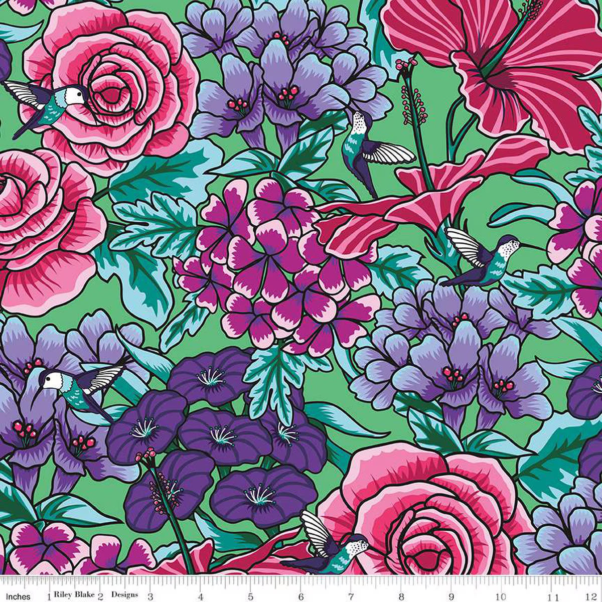 Botanic Blast by Sew Yeah Quilting - Roses: Green