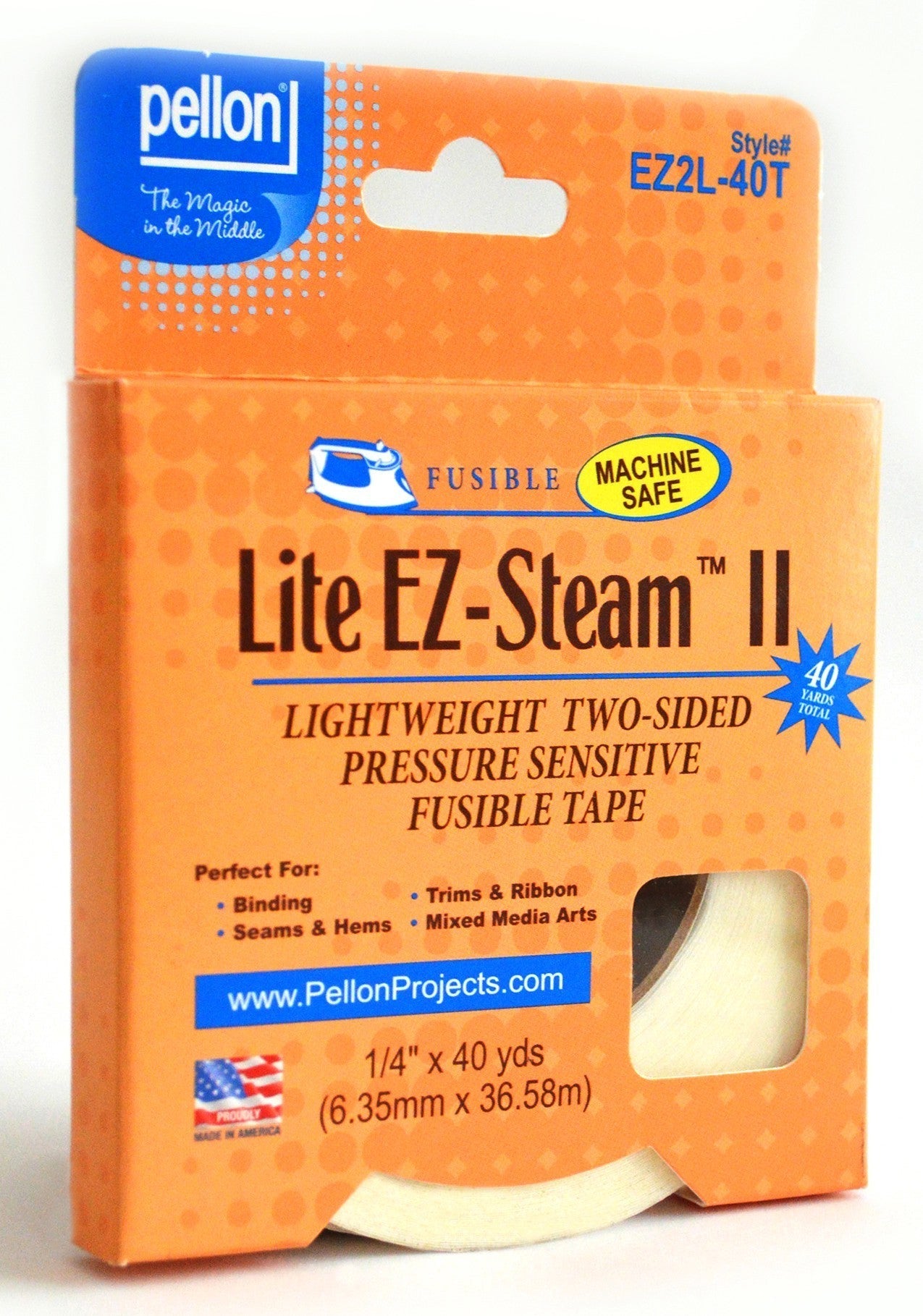 Pellon EZ Steam II Lite 1/4in x 40yds EZ2L-40T