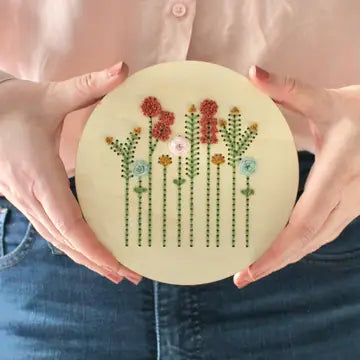 Wooden Floral Garden Embroidery Kit