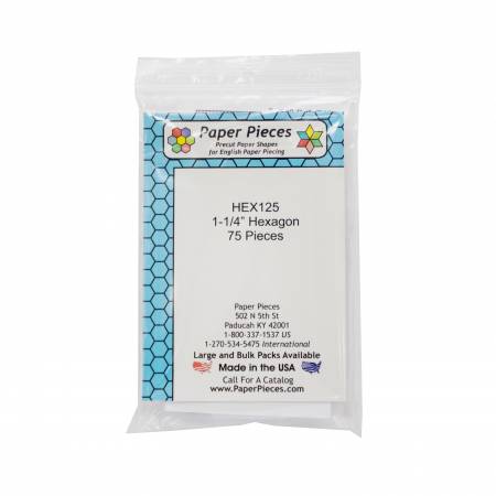 Paper Pieces:  Hexagon Pack 1-1/4" (75 pieces)