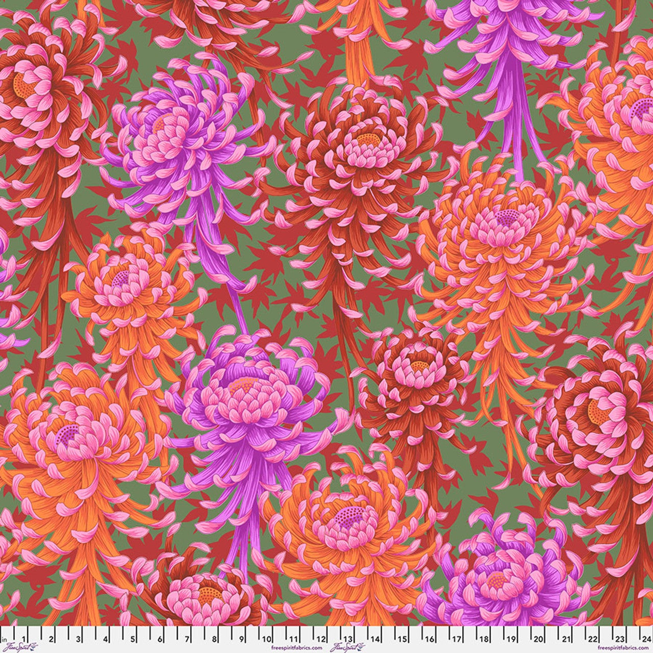 Kaffe Fassett August Collective - Spider Mums - Red