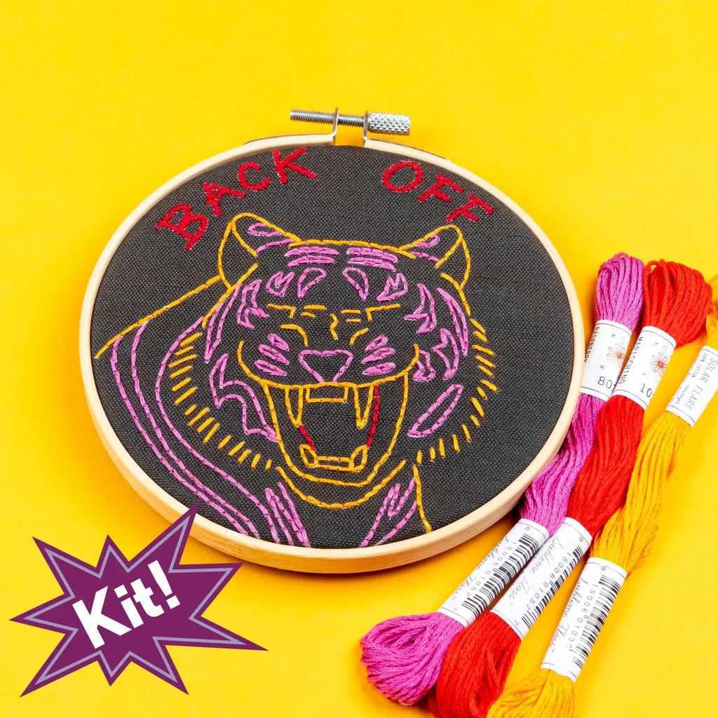 Back Off Tiger 5" Embroidery Kit