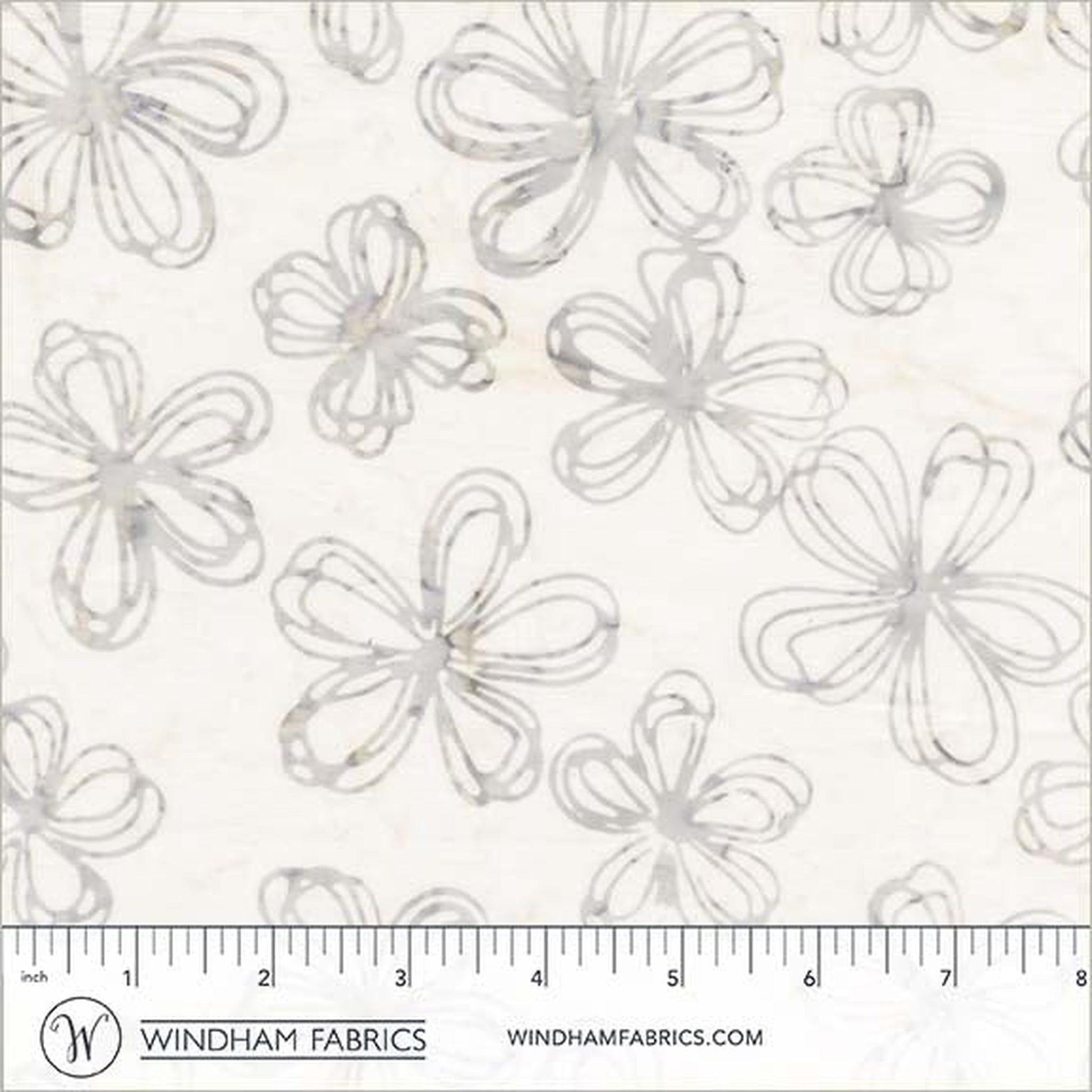 Anthology Fabrics Encore - Flower Sketch - Silence