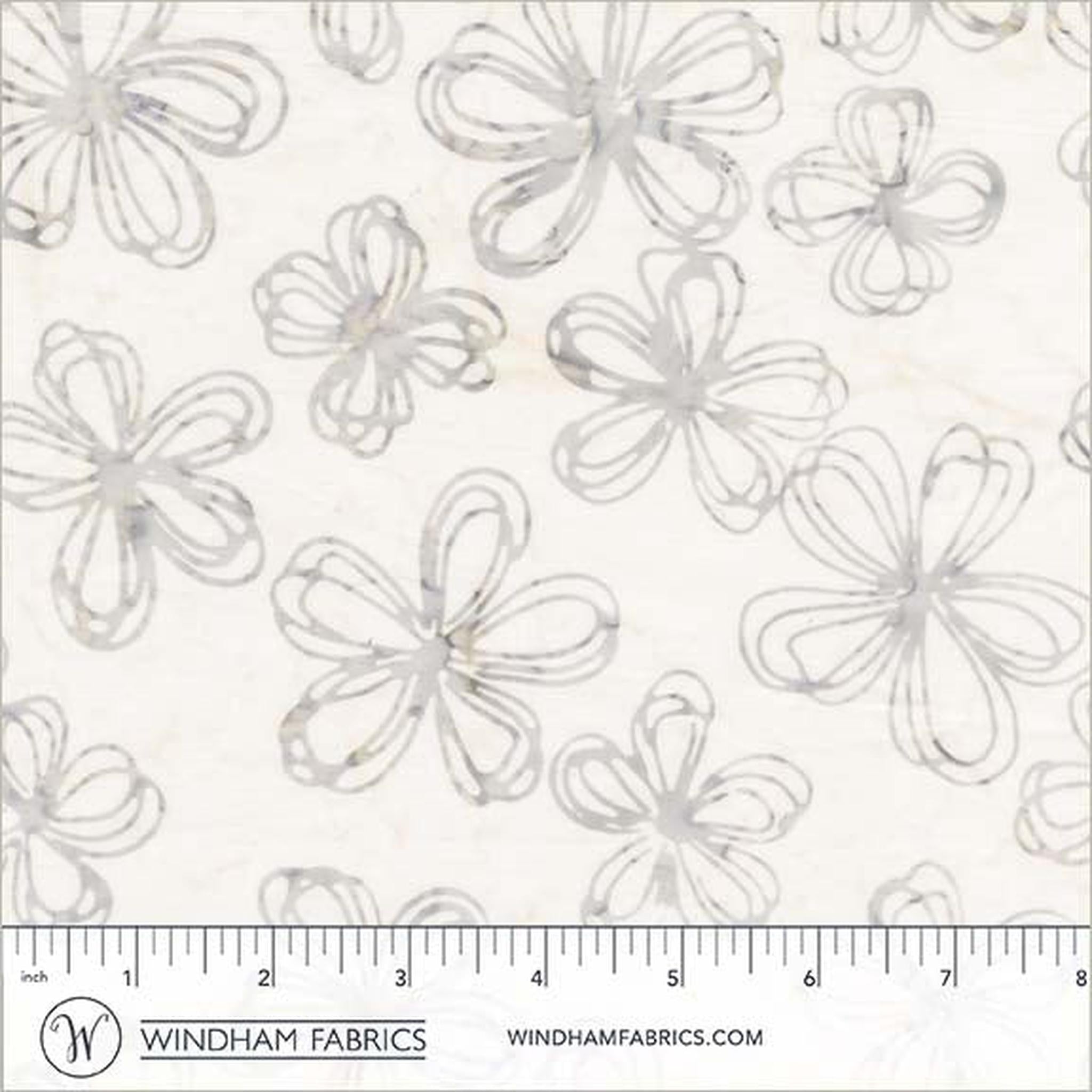 Anthology Fabrics Encore - Flower Sketch - Silence