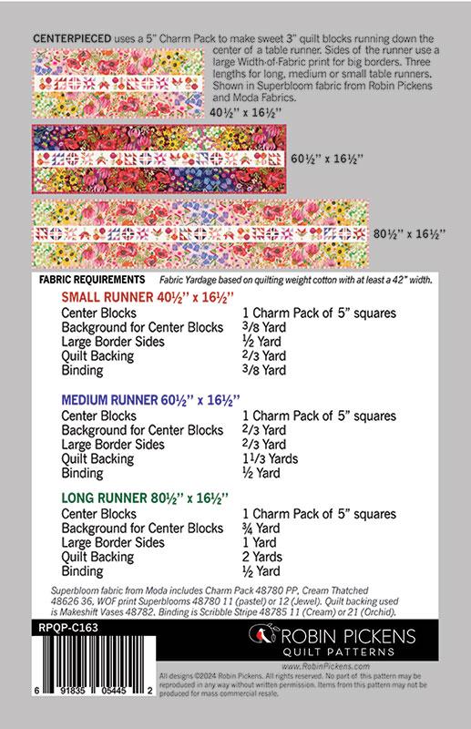 Pattern: Centerpieced Table Runner by Robin Pickens
