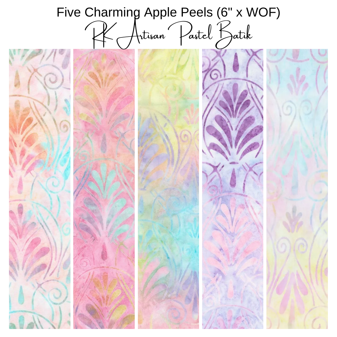 6" Apple Peel (5) - Charming Peel RK Artisan Batik Pastel