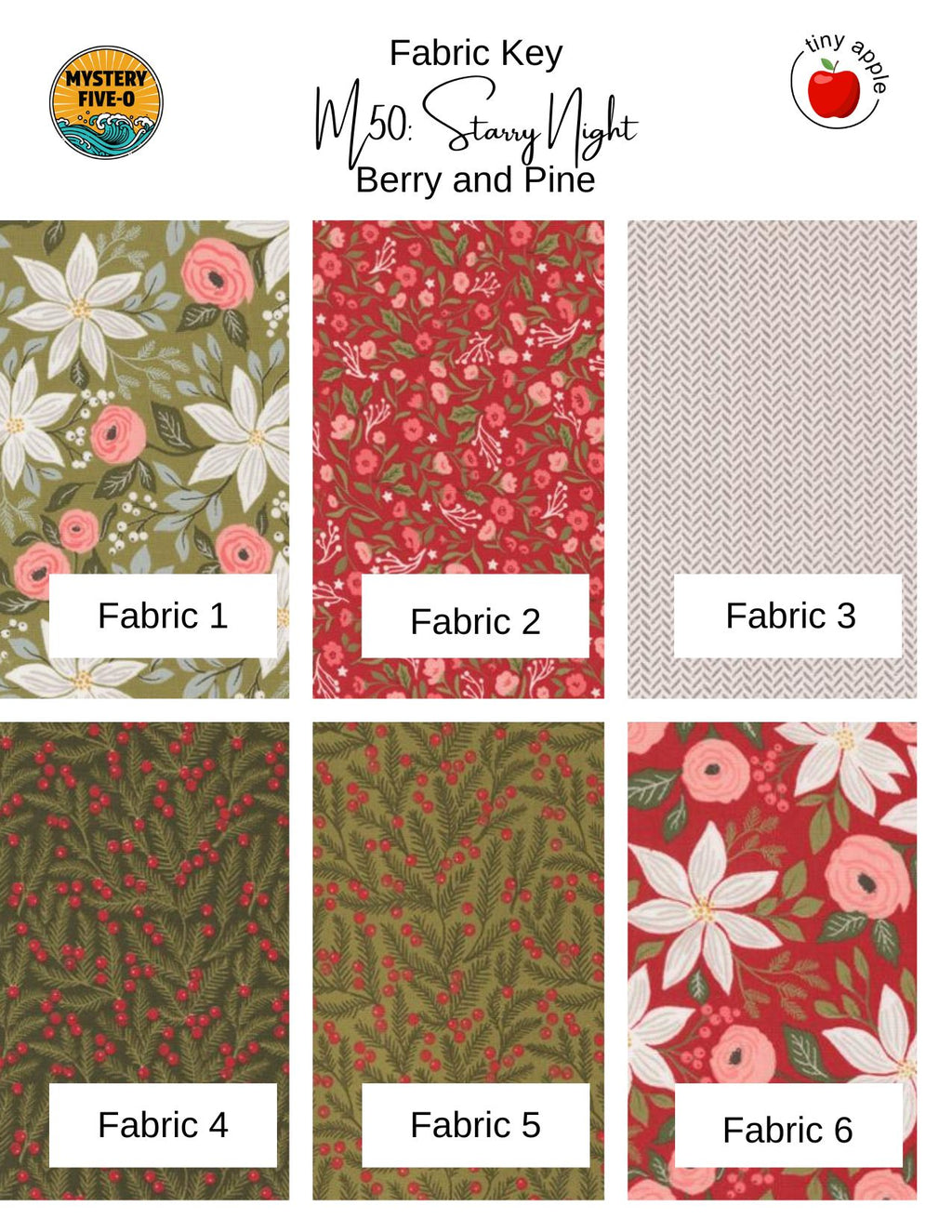 Fat Quarter Bundle (6) M50 | Berry and Pine 2