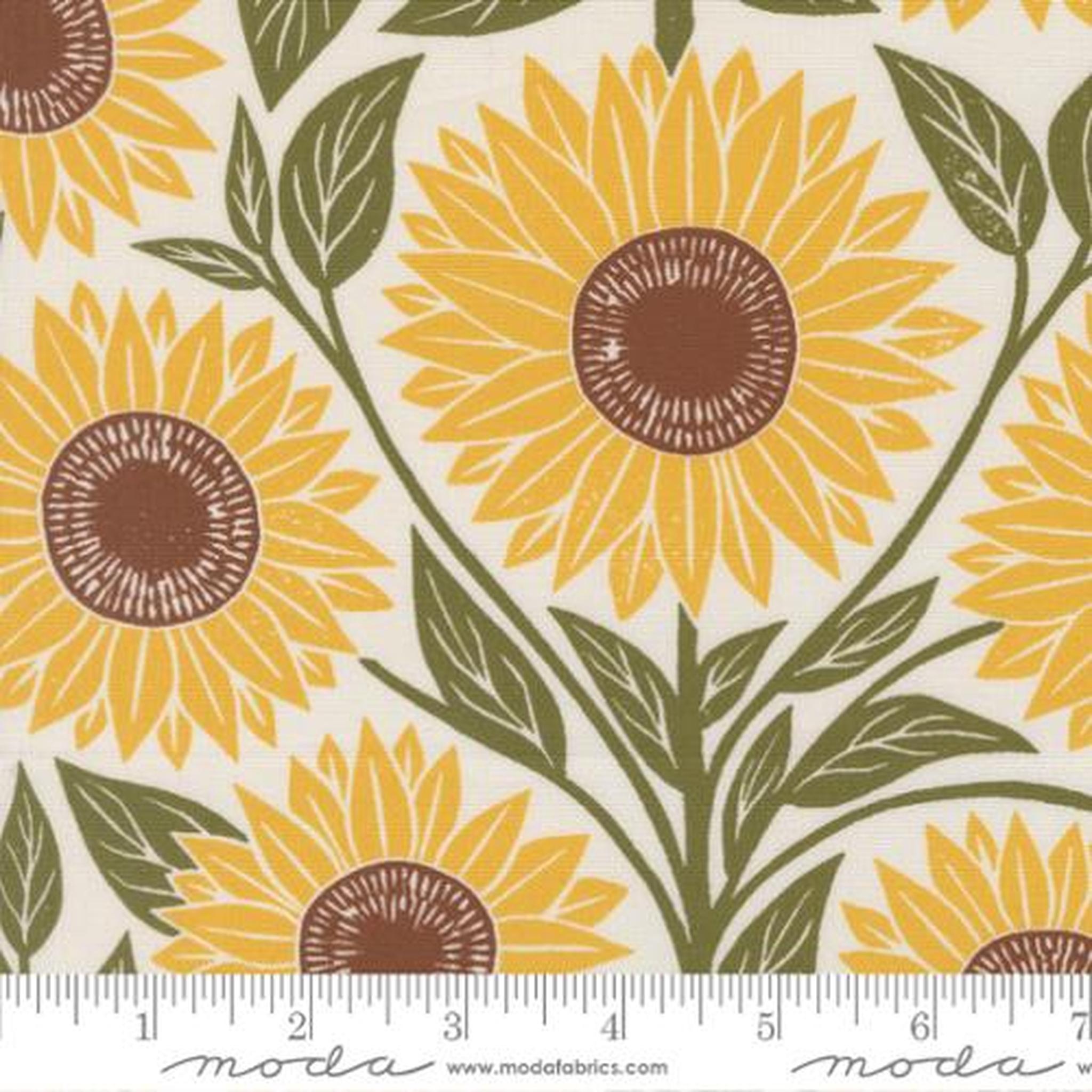 Garden Series Sunflower Large Floral - Cream