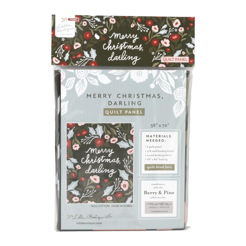 Berry and Pine by Lella Boutique - Merry Christmas Darling Panel (72" x 58")