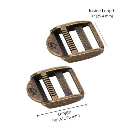 Hardware: 1" Strap Adjuster (2) - Antique Finish