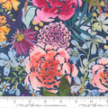 Soulstice Midsummer Bloom Large Floral Watercolor - Navy