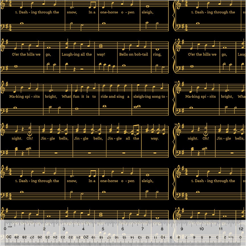 Holiday Twinkle by Whistler Studios Jingle Bells: Black/Gold