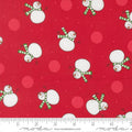 Snow Time - Tossed Snowman - Poinsettia Red