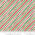 Snow Time - Dotted Bias Stripe Stripes - Winter White