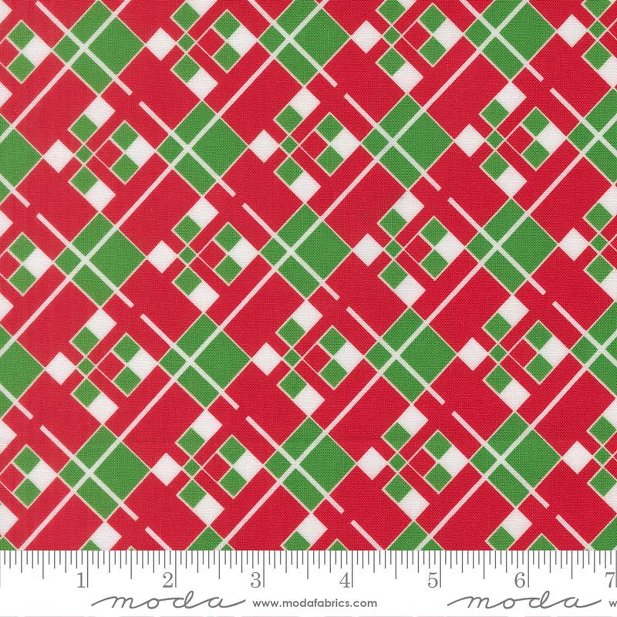 Snow Time - Vintage Plaid Checks and Plaids - Poinsettia Red