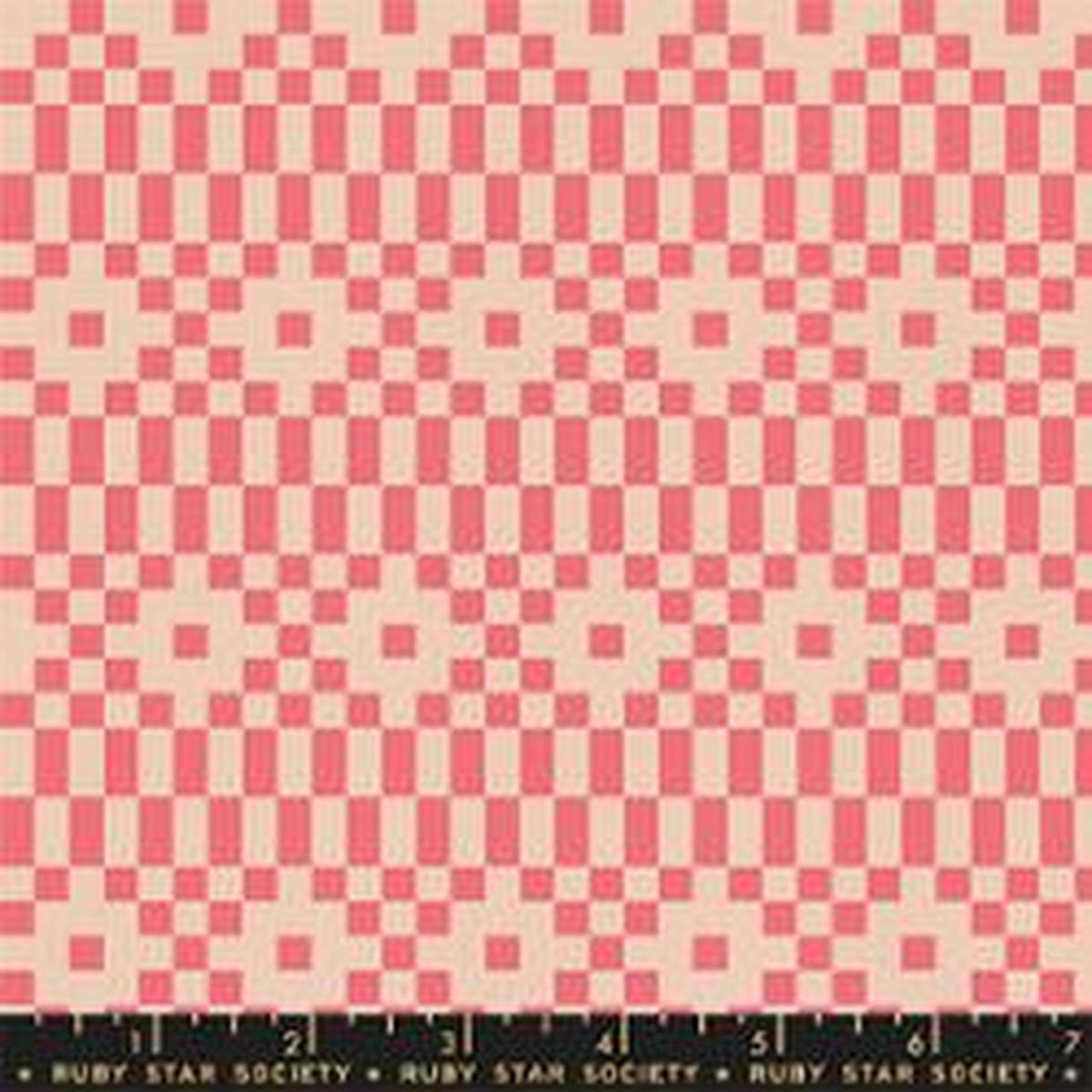 Lofi Linens - Bitmapped - Neon Coral