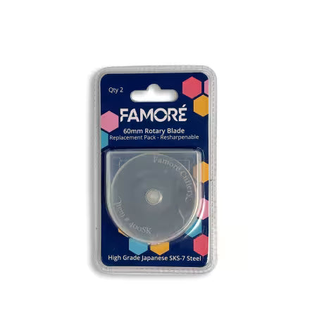 Famore Japanese Steel SKS 60mm Rotary Blade Replacement Pack - 2pc