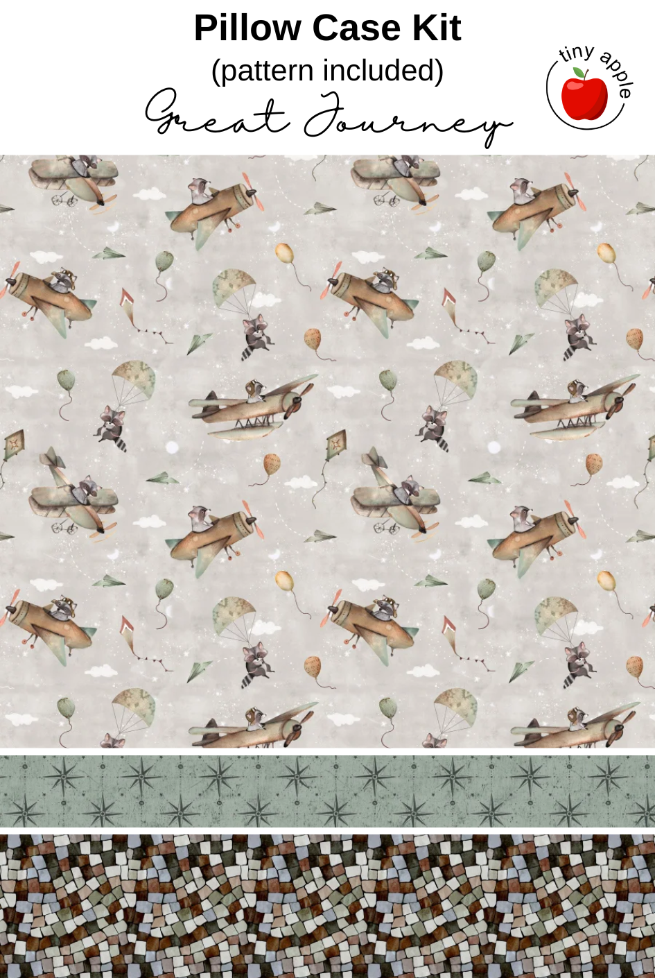 Kit: Burrito Pillowcase - Great Journey (pattern included)