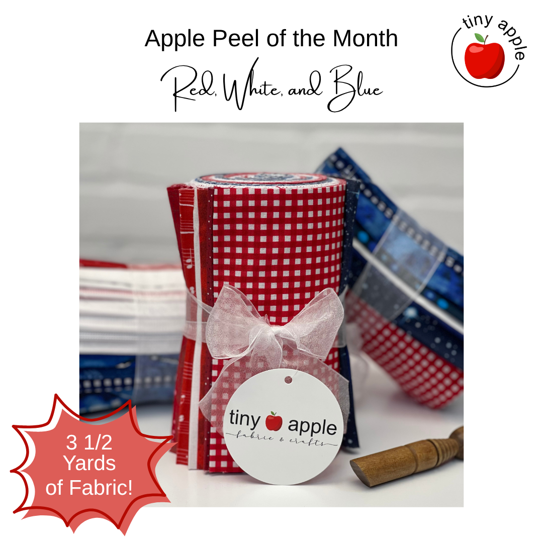 6" Apple Peel (21) Peel of The Month July Red White and Blue