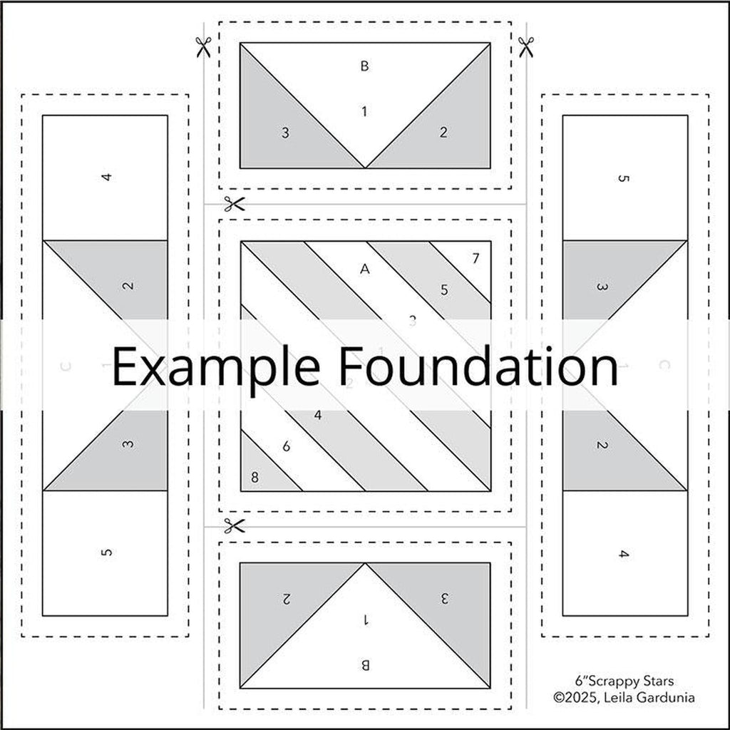 6" Scrappy Stars Foundation Papers by Leila Gardunia