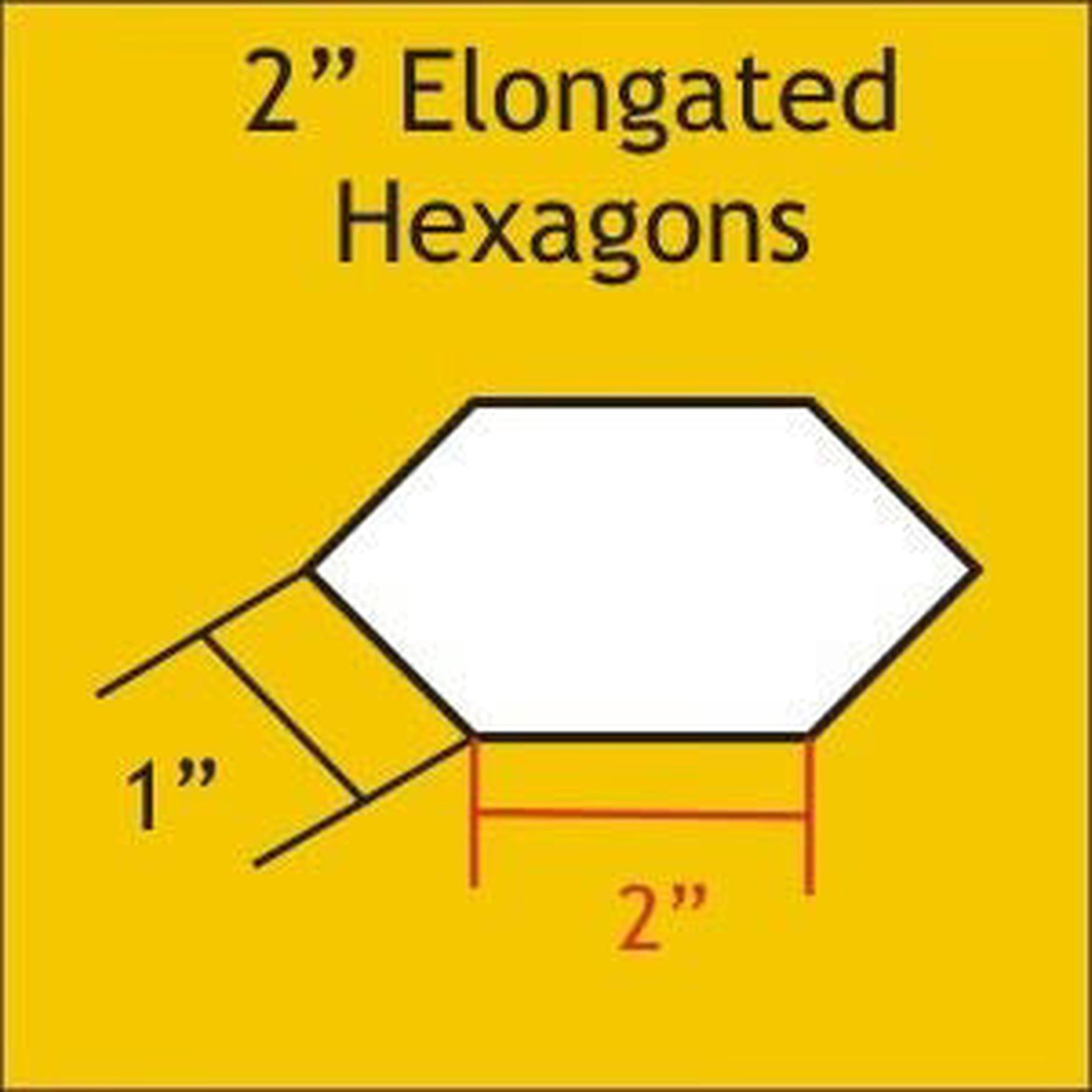 Paper Pieces: Elongated Hexagons Pack 2" (75 pieces)