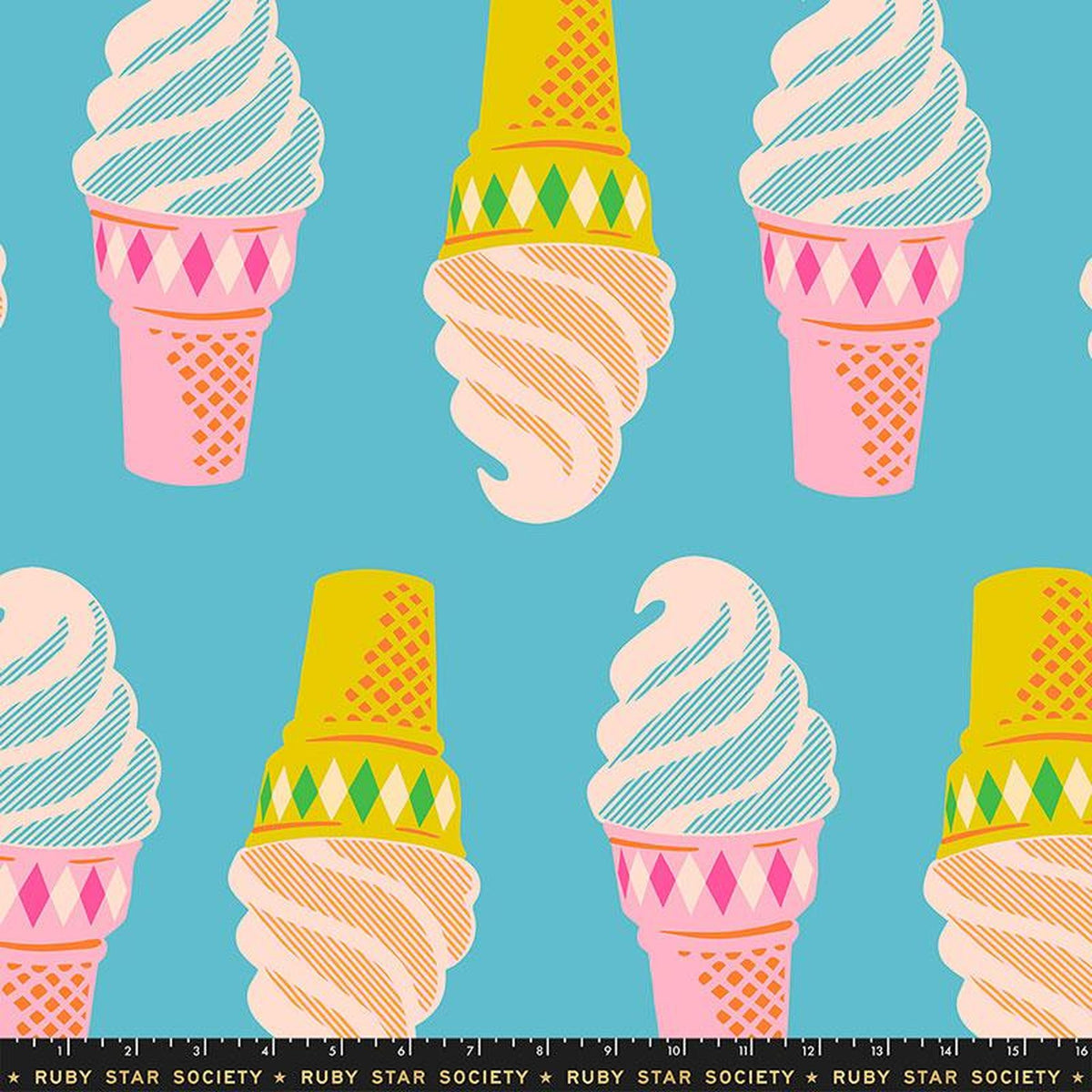 108" Sparkle Mart - Quilt Back Novelty Ice Cream - Turquoise