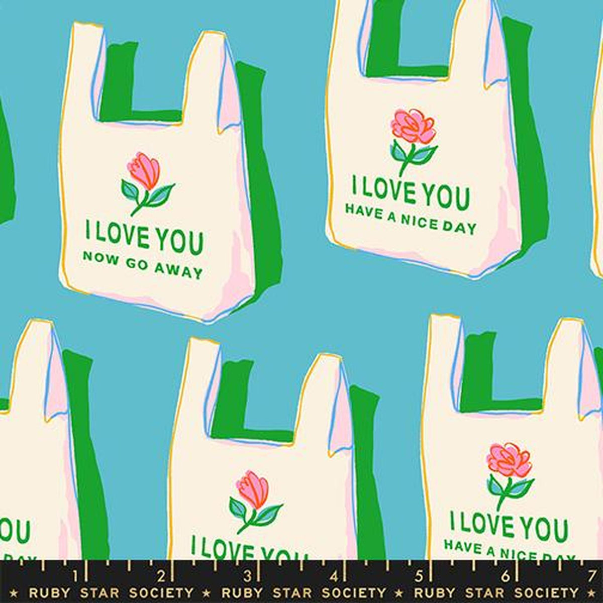 Sparkle Mart - Have A Nice Day Novelty Bag - Dark Turquoise