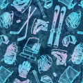 All MN Shop Hop Fabric 2025 - Skiing Blue
