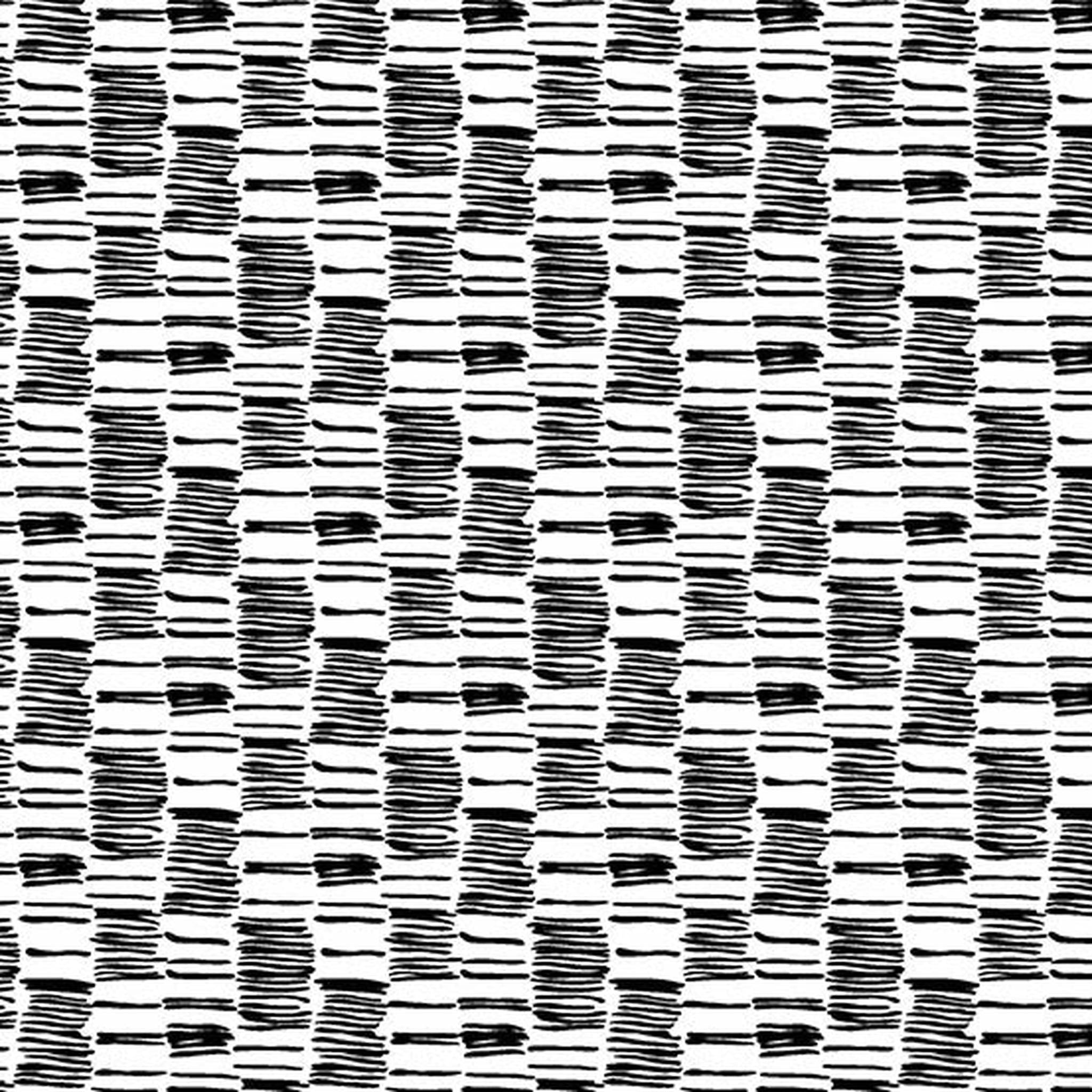 Andover Century Black on White Hatched Stripe