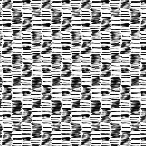Andover Century Black on White Hatched Stripe