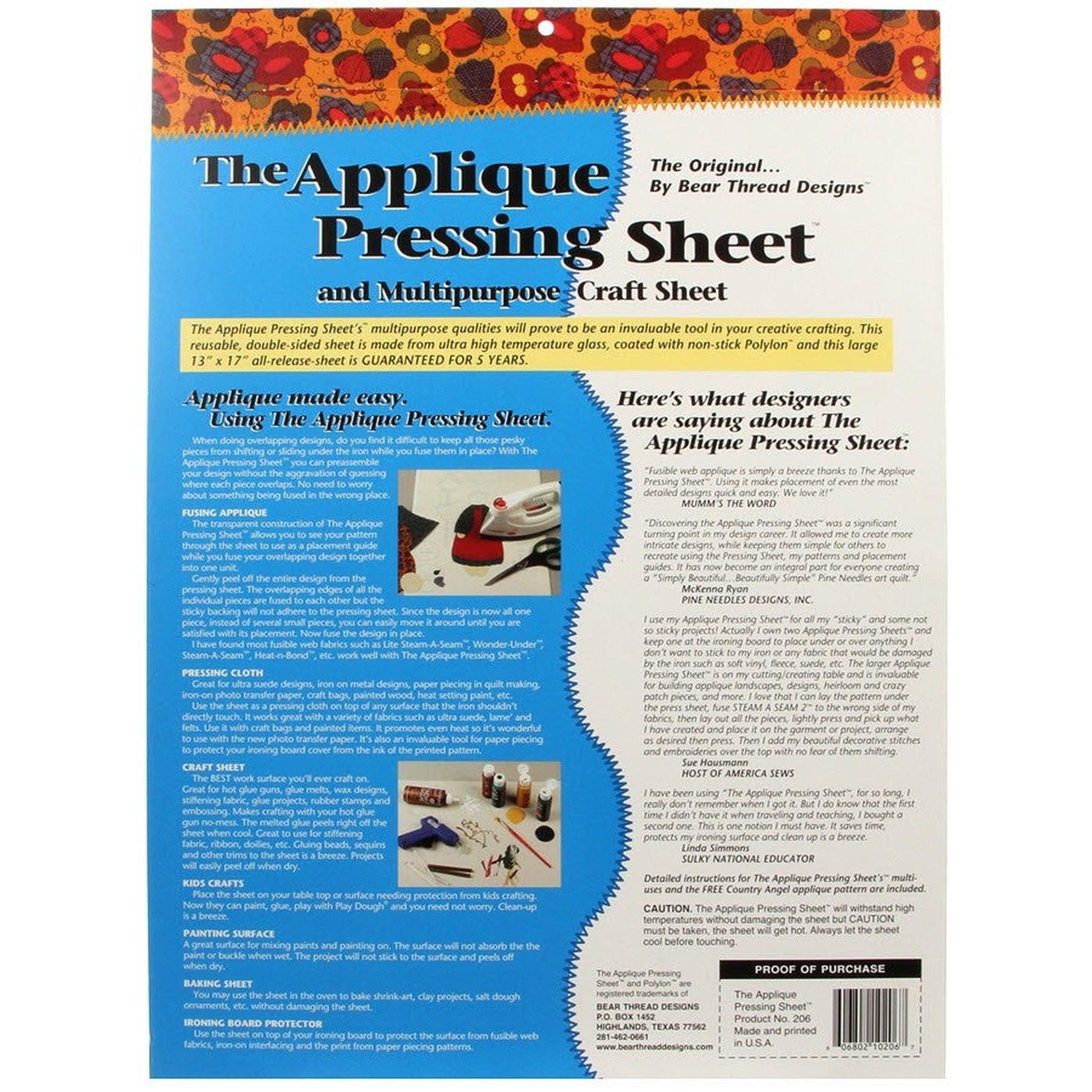 Applique Pressing Sheet 13in x 17in
