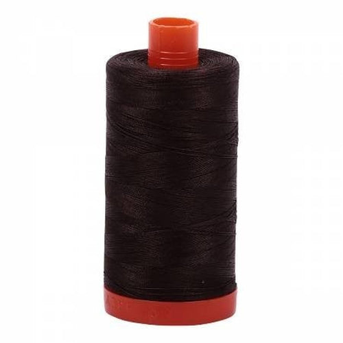 Aurifil Cotton Thread Solid 50wt 1422yds Very Dark Bark A1050-1130