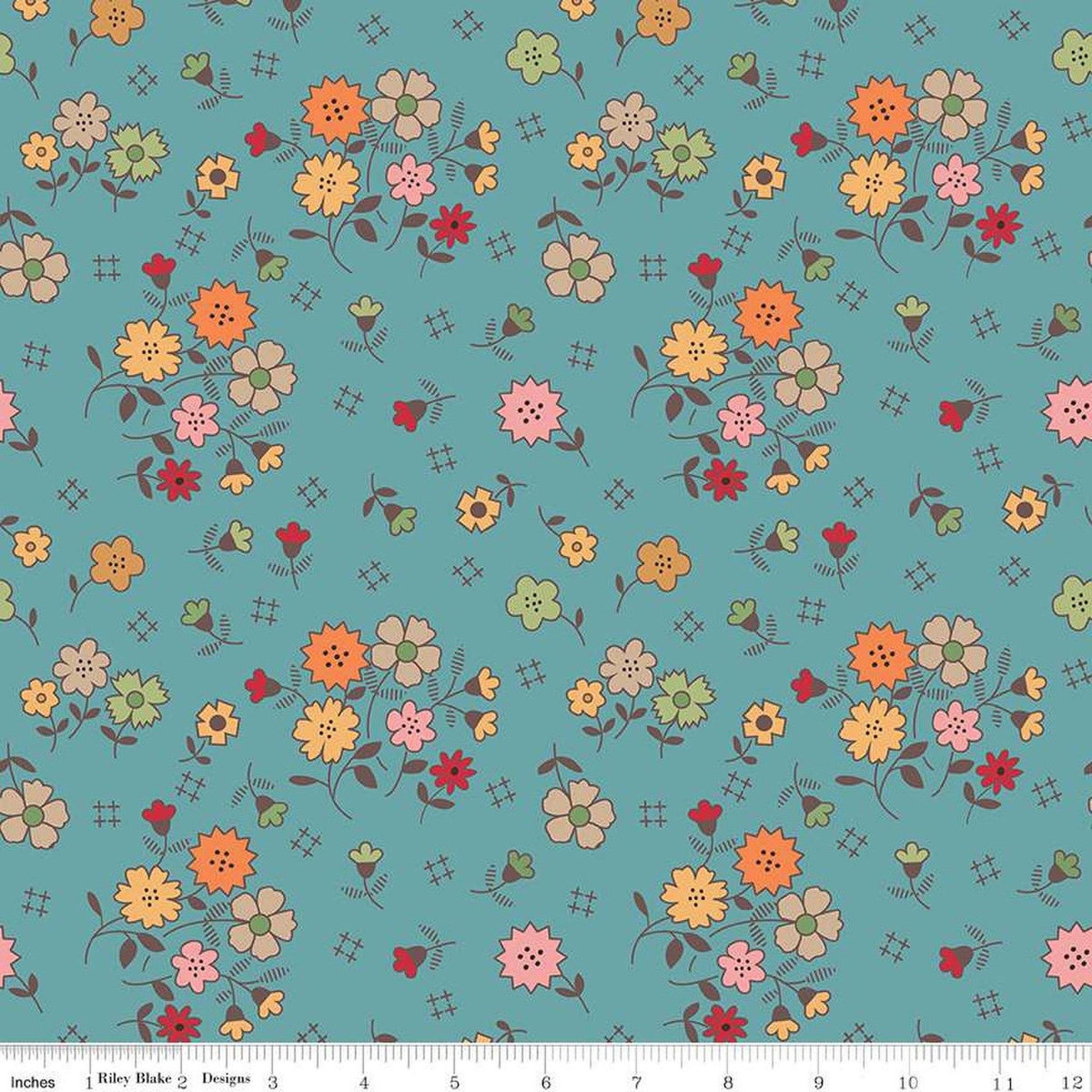 Autumn Wideback by Lori Holt - Floral Raindrop