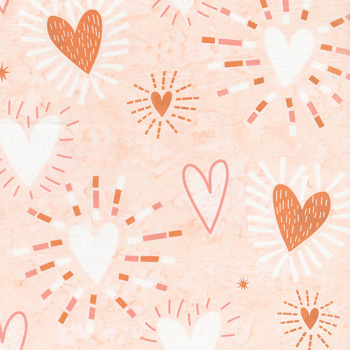 Boho Batiks - Boho Hearts - Creamsicle