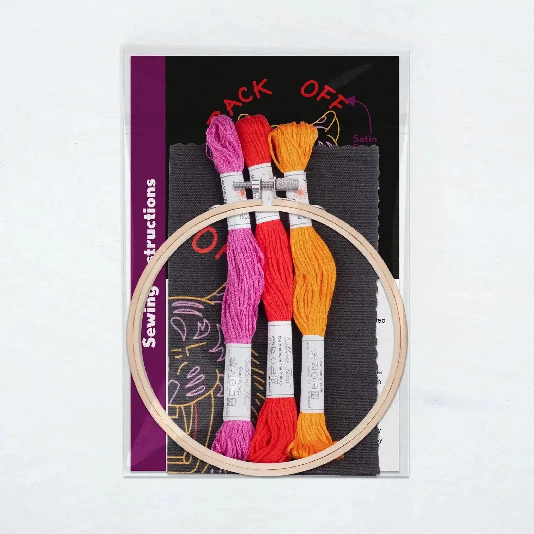 Back Off Tiger 5" Embroidery Kit