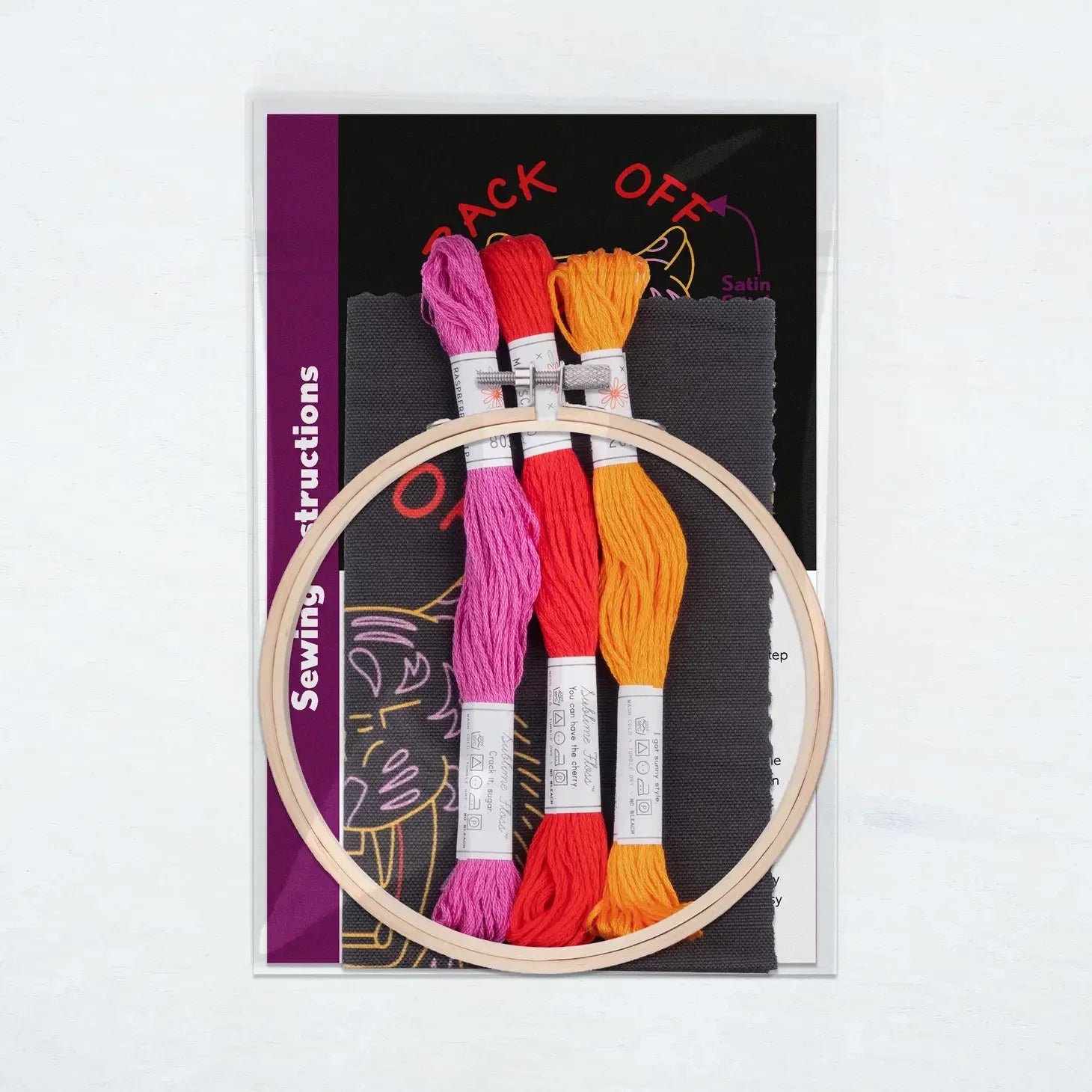 Back Off Tiger 5" Embroidery Kit