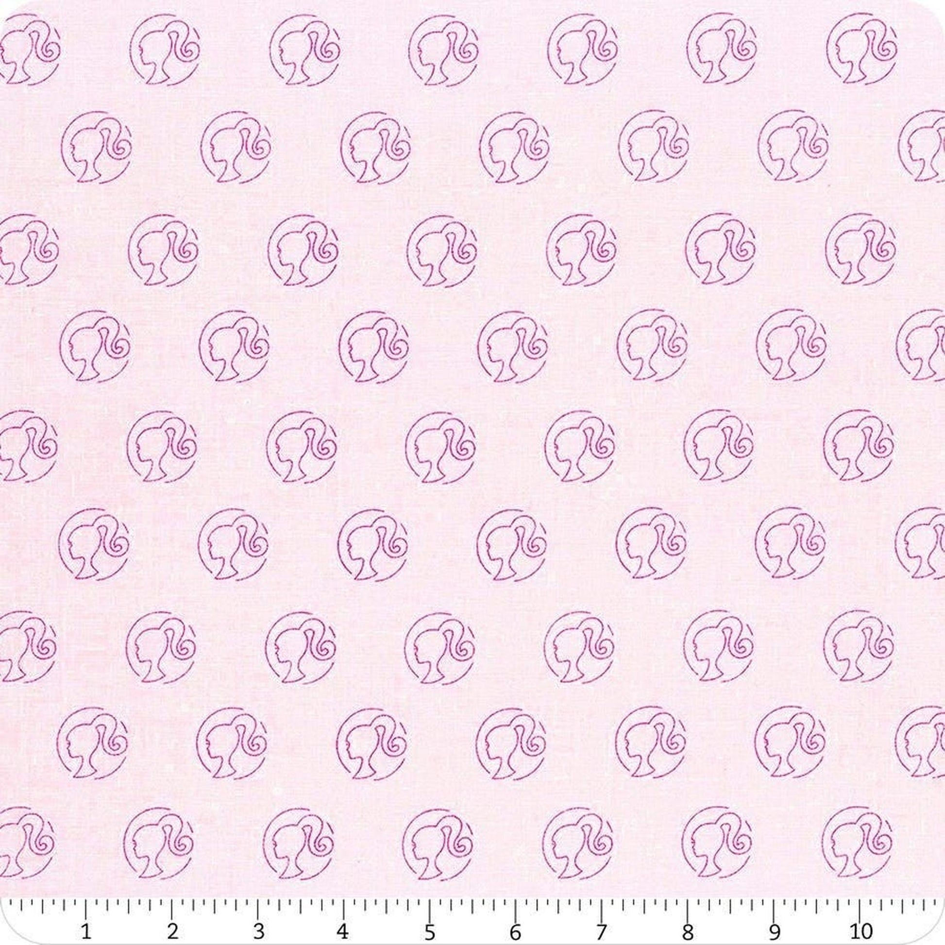 Barbie Girl - Logo Dot Blush by Mattel for Riley Blake