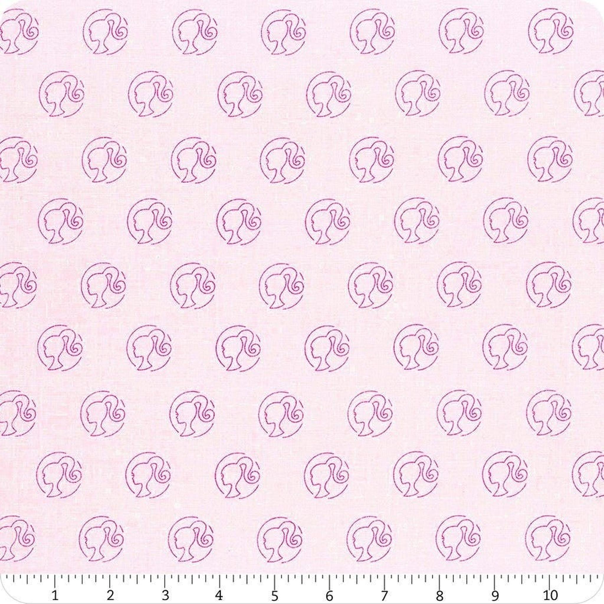 Barbie Girl - Logo Dot Blush by Mattel for Riley Blake