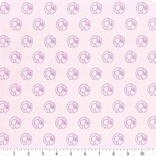 Barbie Girl - Logo Dot Blush by Mattel for Riley Blake