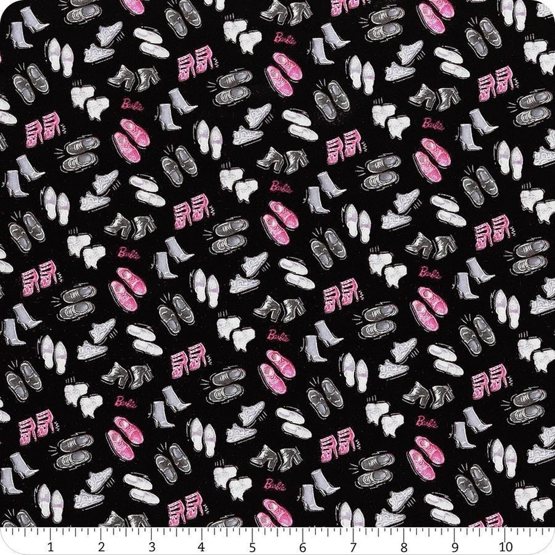 Barbie Girl - Shoes Black by Mattel for Riley Blake