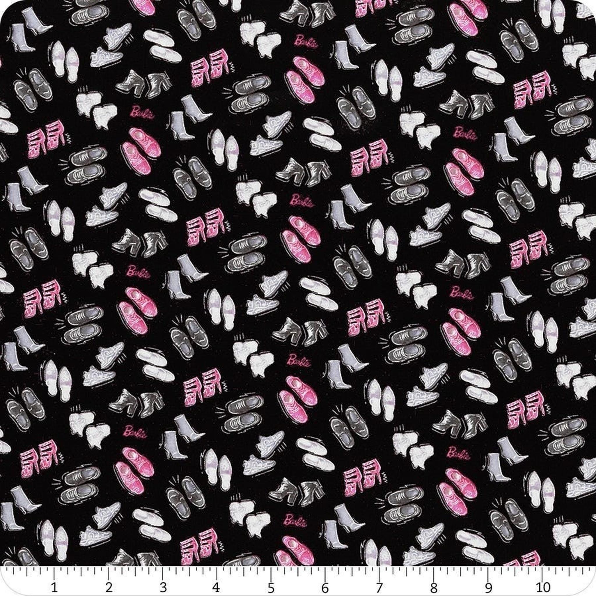 Barbie Girl - Shoes Black by Mattel for Riley Blake