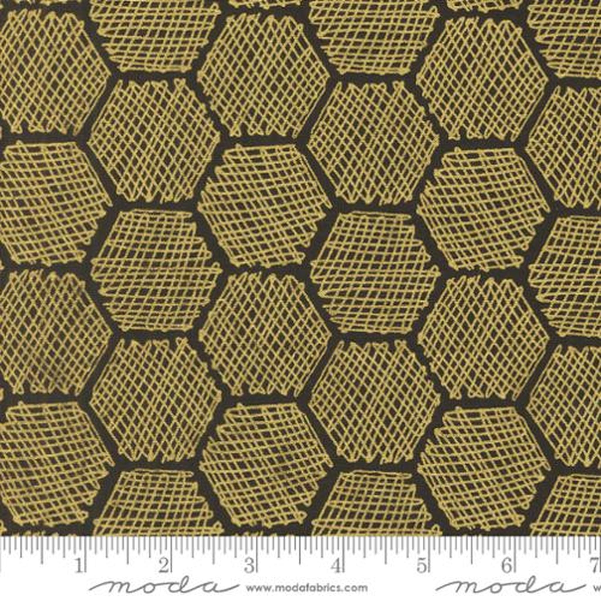 Bee Garden by Gingiber - Honeycomb Geometrics: Black