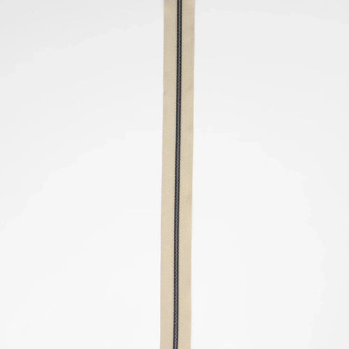 Beige Nylon Coil Zipper #3 - Gunmetal Finish