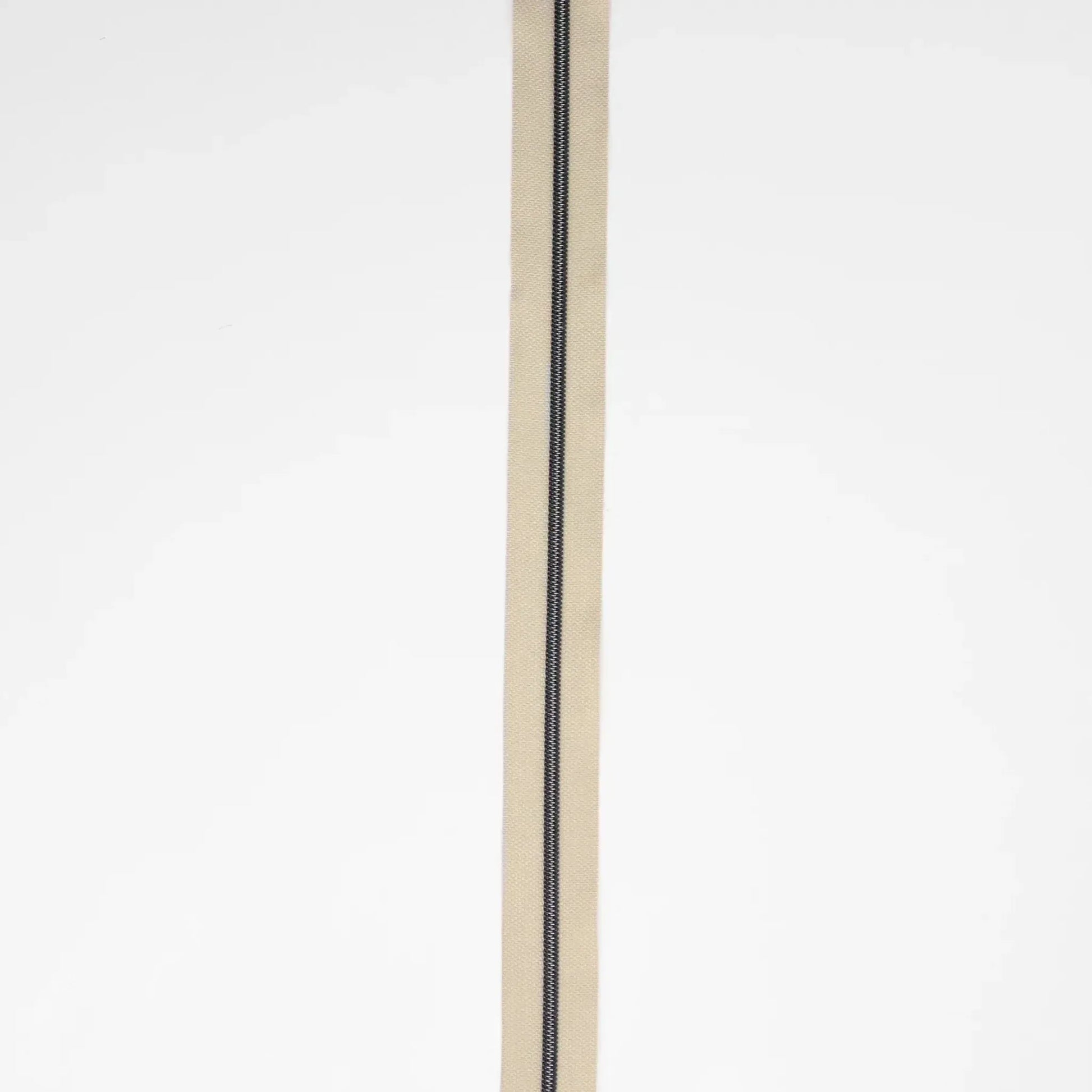Beige Nylon Coil Zipper #3 - Gunmetal Finish