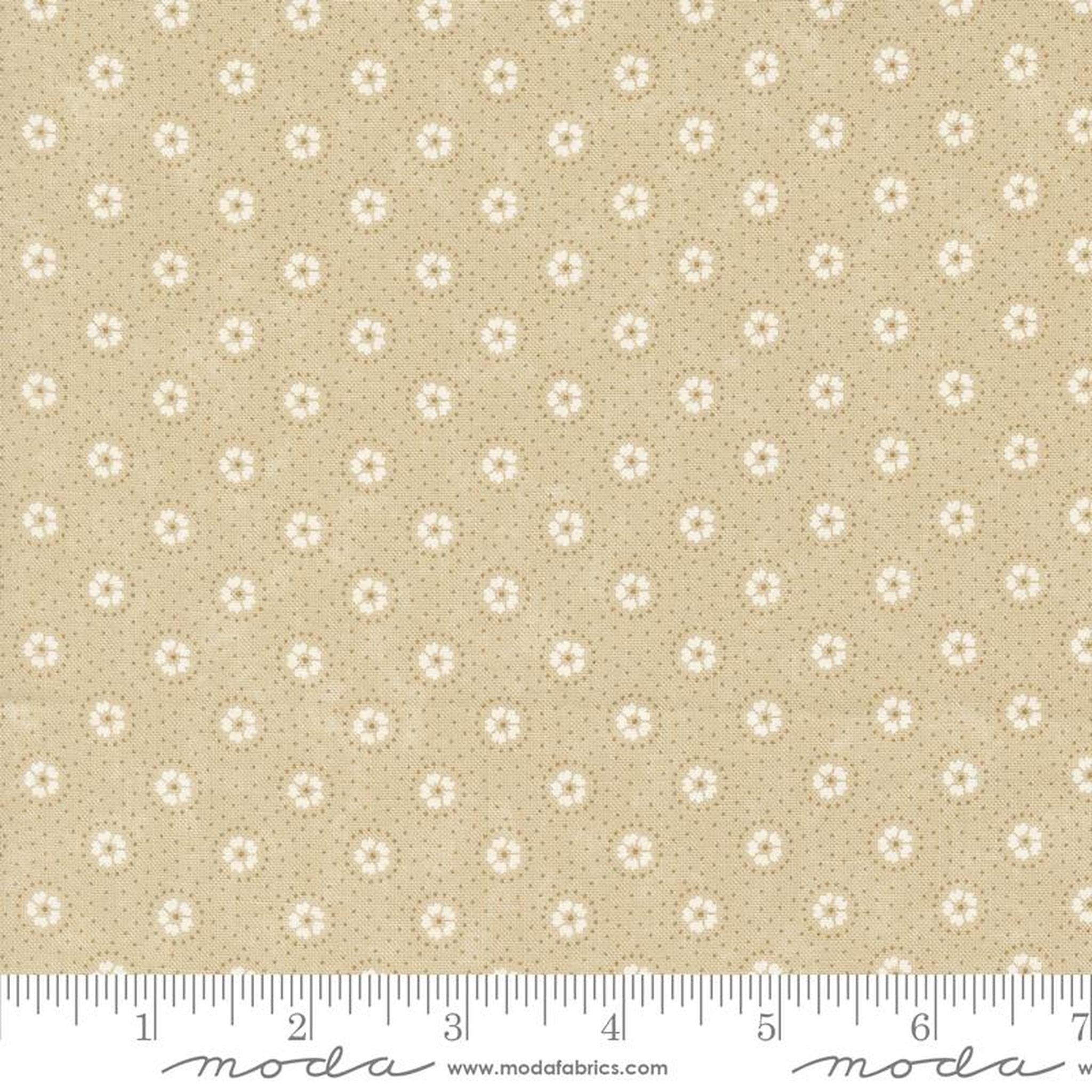 Blackbirds Nest by Kansas Troubles Quilters Daisies & Small Floral Dots: Tan Tonal