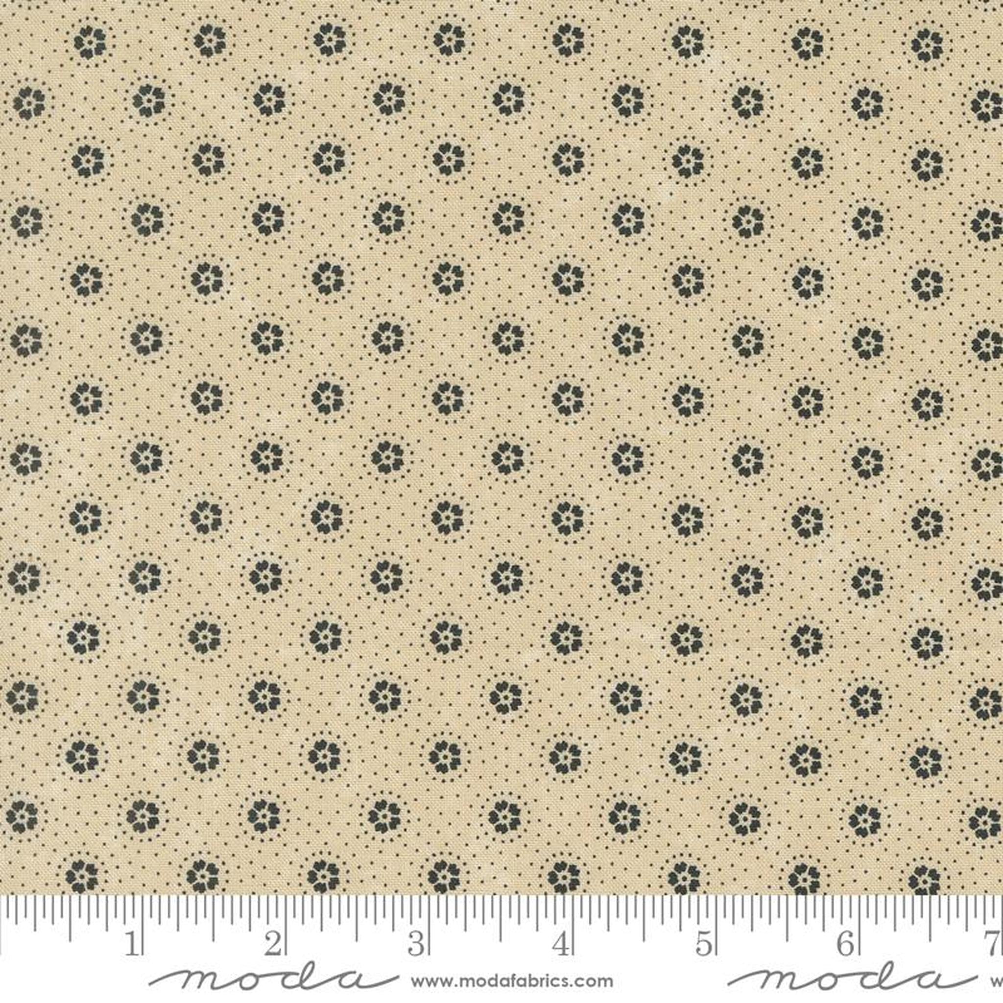 Blackbirds Nest by Kansas Troubles Quilters Daisies & Small Floral Dots: Tan